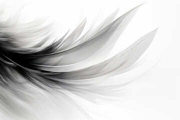 Wall Mural - abstract lines, in the style of detailed feather rendering, smokey background, minimalist monochromes, composition, sparse backgrounds