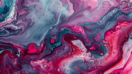 Wall Mural - Colorful abstract liquid marble texture, fluid art. Very nice abstract violet red design swirl background.