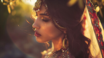 vintage-inspired fashion shoot, showcasing a persian model adorned in retro attire