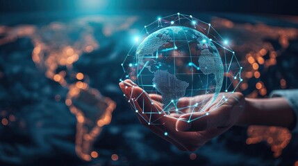 Global network connection and internet of things (IoT) concept
