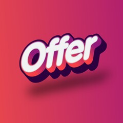 Sticker - 3D Offer text banner art