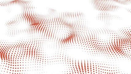 Halftone dots wave background abstract . Texture red dots on white background .Motion modern animation. Dotted animated gradient.