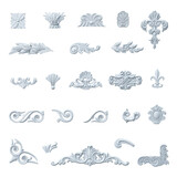 Fototapeta  - Set of blanks carved stucco patterns