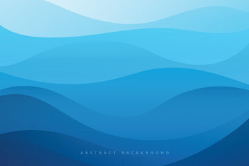 Wall Mural - simple dynamic blue gradient transparent wave vector abstract background. premium eps10