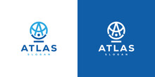 Creative Atlas Logo. Letter A And Globe With Modern Style. Global Logo Icon Symbol Vector Design Template.