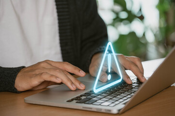 Fototapete - notice of a hacked system following a cyberattack on a network. compromised notion of information. online malware, cybercrime, and cybersecurity. Cybercriminals use hackers to steal information
