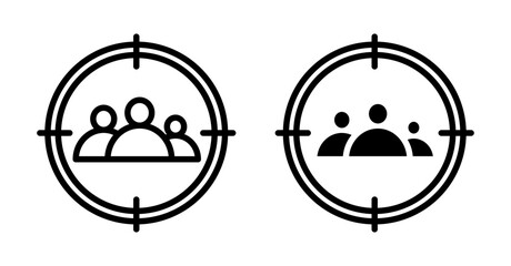 Target Market Vector Icon Set. Focus Customer Audience Vector symbol for Ui Designs.