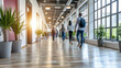 © JesusVDR - Corridor of an office building with moving people entering work