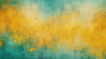 Bright Teal And Lemon Yellow Watercolor Splotches
