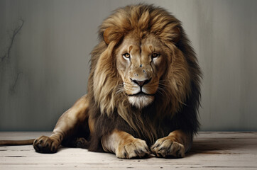 Wall Mural - isolated lion animal concept