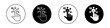 Interactivity icon set. Digital choice button vector logo symbol in black filled and outlined style. click and choose variety icon.