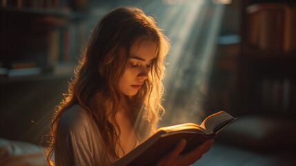 Wall Mural - woman reading a book