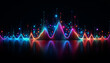 © Aonsnoopy - colorful equalizer frequency wave illuminated against a black background representing a bassy music pattern in a dynamic