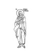 Saint Simeon (Gospel of Luke). Coloring page in Byzantine style on white background