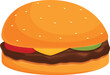 Bread burger icon cartoon vector. Fast food. Slice fat hamburger