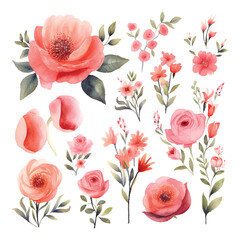 Sticker - Watercolor flowers Women's Day Mother's day vector