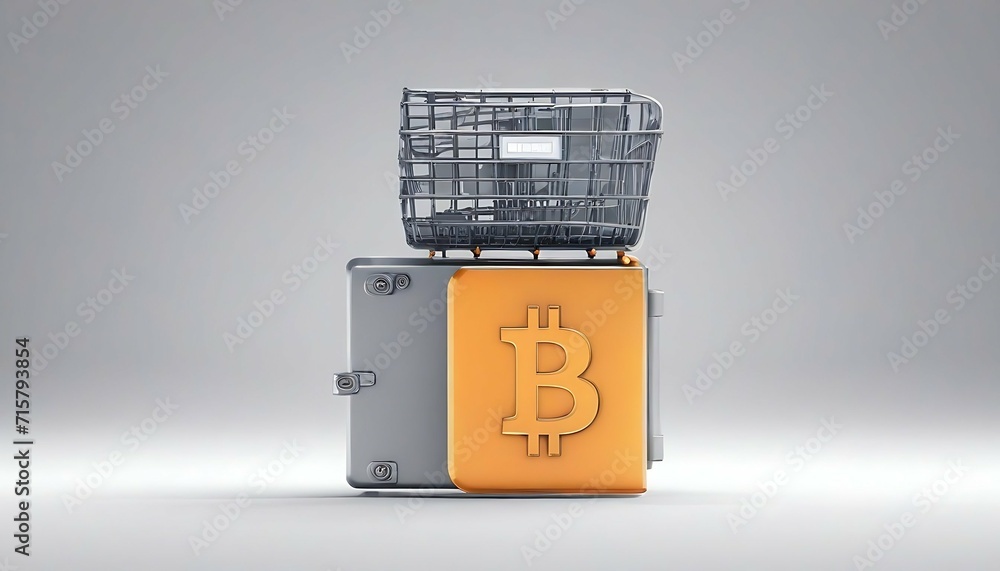 bitcoin self cold storage and private keys security concept as wide ...