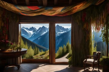  Delve into the poetry of the Alps—a panoramic view from Schafler adorned with a vibrant tapestry of wildflowers, against the grandeur of Santis.