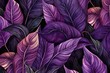 Dark tropical lily leaves watercolor pattern. Generative AI