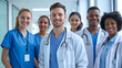 © HelenP - diverse group of smiling healthcare professionals, including doctors and nurses