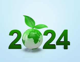 Poster - 2024 New Year green recycling environment.