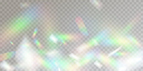 Wall Mural - colourful vector lens, crystal rainbow light and flare transparent effects.overlay for backgrounds.t