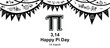 Happy pi day. Horizontal Banner.14 March. Web banner design background for header Templates.  Mathematical constant. Ratio of a circle’s circumference to its diameter. Constant number Pi. 