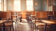 © AUNTYANN STUDIO - Back to school, Empty classroom at morning light