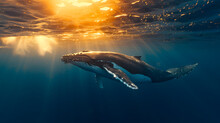 Whale Underwater, Portrait Of A Whale Underwater 