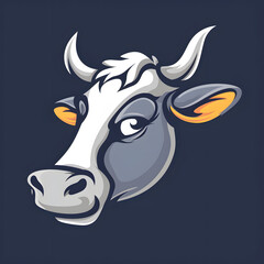 Wall Mural - Simple Cow Logo Concept