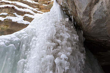 Frozen waterfall in Kaskaskia Canyon.