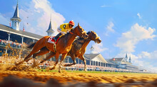 Horse Racing Illustration Painting