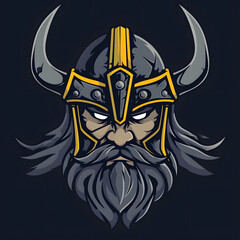 Wall Mural - Angry Viking Inspired logo vector 