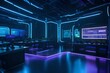 © Ghouri - futuristic virtual reality lab in a university setting, featuring immersive VR stations, advanced technology, and a cutting-edge design for experimental learning