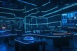 © Ghouri - futuristic virtual reality lab in a university setting, featuring immersive VR stations, advanced technology, and a cutting-edge design for experimental learning