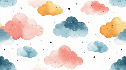 Wall Mural - seamless pattern with watercolor splashes