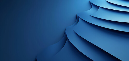 Wall Mural - Flowing blue curves in a serene abstract design.
