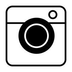 Sticker - Camera solid glyph icon