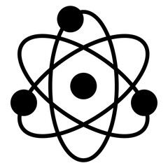 Atom solid glyph icon