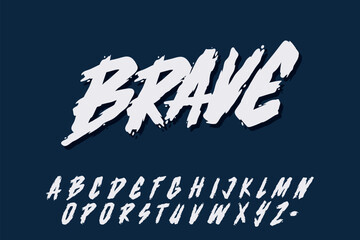Wall Mural - Alphabet Splash Brave Font Type Vector