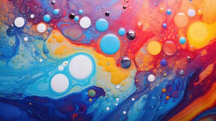 Wall Mural - Fluid art mix technique oil acrylic painting wallpaper background