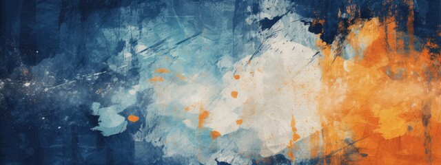 Wall Mural - vibrant royal blue and orange grunge textures for poster and web banner design, perfect for extreme,