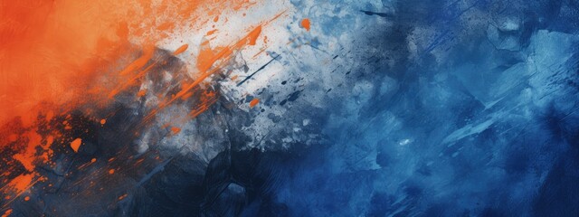 Wall Mural - vibrant royal blue and orange grunge textures for poster and web banner design, perfect for extreme,