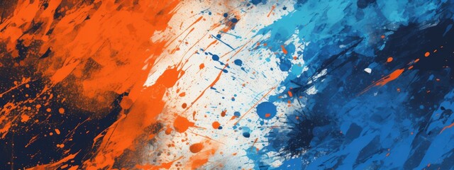 Wall Mural - vibrant royal blue and orange grunge textures for poster and web banner design, perfect for extreme,