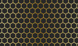 pattern with black honeycomb on a golden background