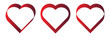 heart shape frame icon set. 3D dark red love valentine symbol on transparent background. vector illustration.