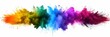 Radiant Burst: Colorful Rainbow Explosion Isolated on a White Background.
