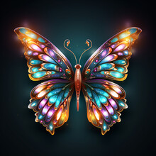  Beautiful Glowing Multicolored Butterfly
