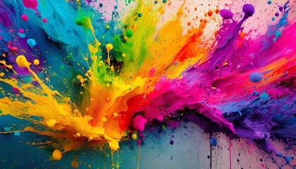 Wall Mural - colorful splattering paint hd wallpaper