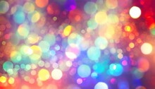 Abstract Blurred Color Light Spots Lens Glass Or Crystals Flare Bokeh